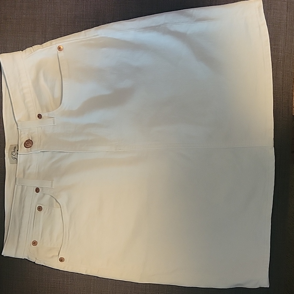 J. Crew white denim skirt
